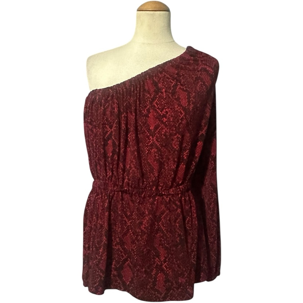 Michael Michael Kors Python Print One Shoulder Bl… - image 2